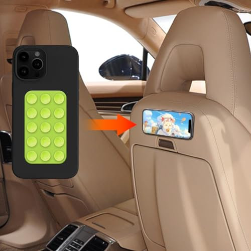 deemars Silikon-Saugnapf-Telefonhalterung Klebehalterung, Doppelseitige Saugnapf-Telefonhalterung, Anti-Rutsch Hands-Free Phone Sticky Holder Universal für Autos Windowns Sitze (Grasgrün)