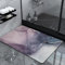 Badezimmerteppich 50X80Cm Farbverlauf Lila Badteppich rutschfest Waschbar,Duschvorleger Schnelltrocknend,Stein Badematte,Diatomite Stone Bath Mat,Super Absorbierende Badvorleger