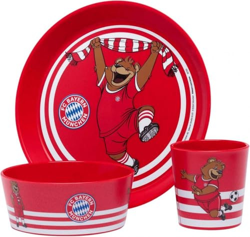 FC Bayern München Berni Kindergeschirr 3-teilig Kleiner Teller + Schale + Becher FCB