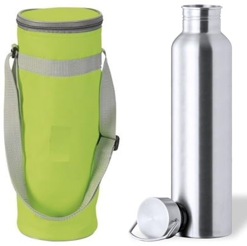 noTrash2003 Kühltasche zum Umhängen MIT 1,5 L Edelstahl Isolierflasche BPA frei Schraubverschluss, Verstellbarer Schulterriemen, kleine Kühltasche für Drinks, Kühlbox für Outdoor, Reisen in grün