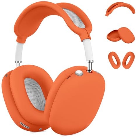Apple AirPods Max Silicone Protector - Soft Case Cover for Ear Pads, Headband & Ear Cups (Orange)