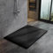 WITEN&NOCK SMC Duschwanne 140x100cm schwarz Brausewanne Duschtasse extra flache Steinoptik Antirutschfür Duschkabine Duschwand
