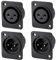 VISSQH 4 Piezas negro conector hembra macho XLR,Conectores XLR de 3 pines Conector de soldadura XLR,micrófono Conectores,toma de audio de micrófono montaje en panel XLR,para micrófono etc