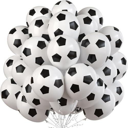 Fußball Luftballons, 60 Stück 12 Zoll Latex Ballons Fussball Helium Ballon Soccer Balloons für Junge Kinder Geburtstag Sport Thema Party Dekoration (Fußball)