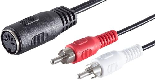 1aTTack.de 5x 0,2m 5 pol DIN Buchse auf 2 Cinchstecker (Mono) Hochwertiges Audio Adapterkabel Vergossene Stecker Vernickelte Kontakte Perfekt für HiFi Musikanlagen Studio Equipment
