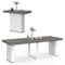 IDMarket - Tavolo consolle allungabile Eden 10 Persone 235 cm cemento e bianco