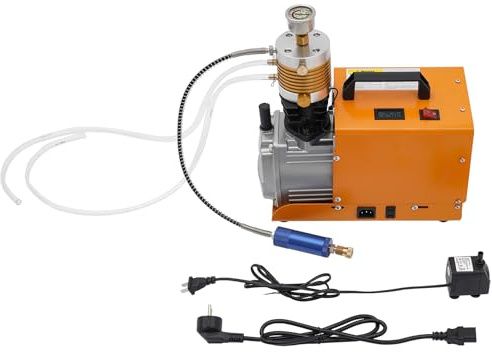 BAOCHADA 4500PSI Pcp Luftkompressor, Kompressor 300bar Kompressor Hochdruck Hochdruckluftpumpe mit explosionssichere Ventil und Manometer, Luftpumpe für die Prüfung von industriellen Rohrleitungen