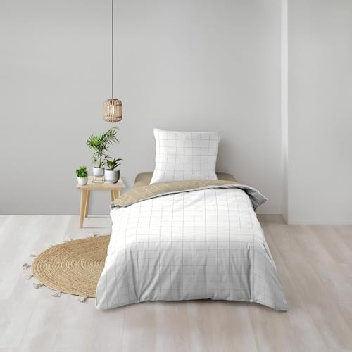 Douceur d'Intérieur, Reversible 2-Piece Bedding Set (140 x 200 cm) Cadria, 100% Cotton