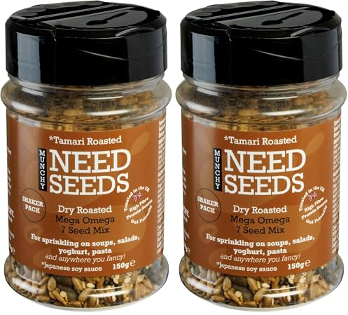 MUNCHY SEEDS Lightly Toasted Tamari 150g Savory Nutty Seed Mix for Topping Salads, Stir-Fries and Noodles, Gluten-Free, High in Protein and Fiber Vegan Convenient Shaker Flavorful Snack or Ingredient