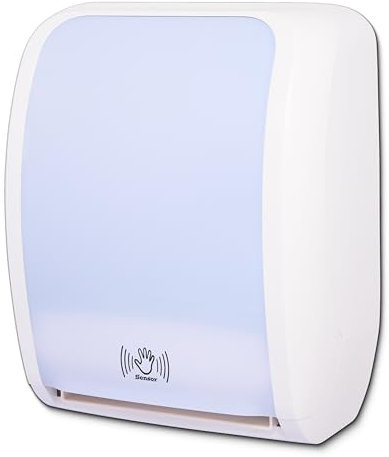 Blanc HYGIENIC Handtuchpapierspender Cosmos mit Sensor oder automatischer Papiernachfuhr – Handtuchrollenspender zur Wandmontage, Weiß