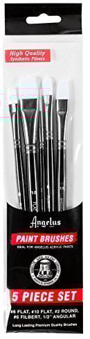 Angelus Paint Brush Set, Synthetic Fibers, Black