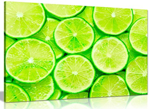 Tropical Limes Canvas Wall Art Picture Print (30x20in)
