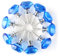 Sourcingmap Diamond Shape Crystal Glass 30mm Kitchen Cabinet Door Drawer Knob Cupboard Dresser Wardrobe Pull Handle with Screws, 10pcs Blue