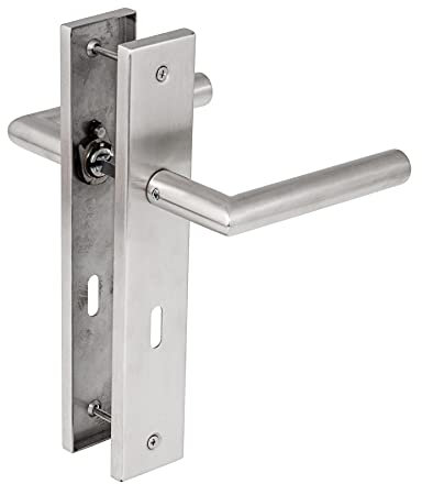 Langschild New Orleans Q | BB (Buntbart) | V2A Edelstahl matt | festdrehbar gelagert & Rückholfeder