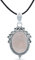 mantraroma Kettenanhänger 925 Silber Rosenquarz rosa Stein Edelstein Kettenanhänger Damen Sterling Silber Halskette Anhänger Geschenk (MAH-124-07)