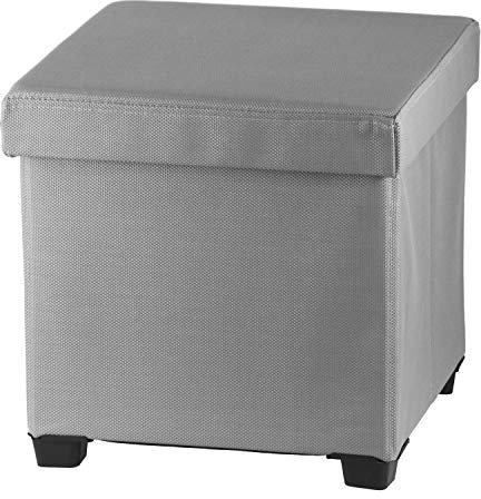 Simpa Multi-Purpose Folding Storage Ottoman Foot Rest Stool - LIGHT GREY - 38cm (H) x 38cm (W) x 38cm (L) - Suitable for Indoor or Outdoor Use - Max Load 150kg (Single)