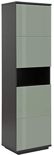 MAJA Möbel Alea Schuhschrank, Spanplatte, anthrazit - Glas Pistazie, 55,0 x 193,0 x 40,0 cm, 55,0 x 193,0 x 40,0 cm