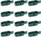 Lot de 12 tendeurs de fil plastifié vert pour clôture, maille, étendoir, en métal de jardin pour poteaux, lot de 12 pièces (12 pièces)