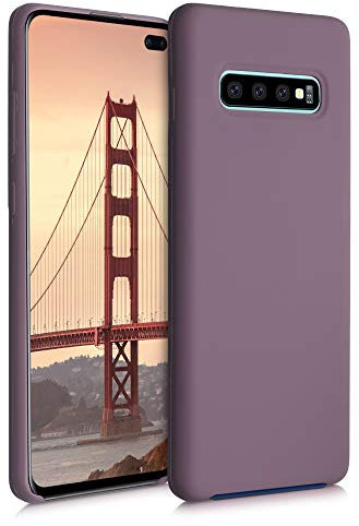 kwmobile Hülle kompatibel mit Samsung Galaxy S10 Plus / S10+ Hülle - Silikon Handy Case - Handyhülle weiche Oberfläche - kabelloses Laden - Grape