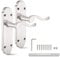 Probrico Chrome Internal Door Handles，Door Handle Internal, Brushed Nickel Door Handles on Backplate, Interior Door Handle Set, Passage Door Handle, 1 Pack