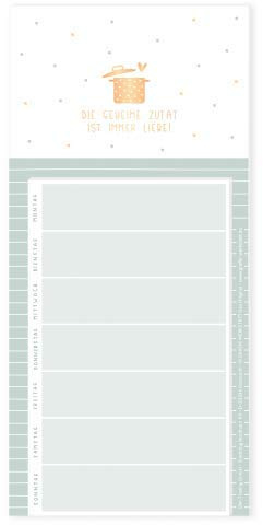 Grafik-Werkstatt Werkstatt Magnet-Block mit Goldveredelung | Menüplaner | 50 Blatt | Geheime Zutat, 63946, Türkis