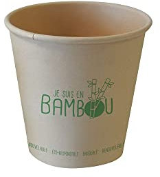 FourniResto Gobelet Bio Je Suis en Bambou - 25 cl - Lot de 50 BAMBGOB8OZ