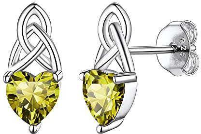 Suplight 925 Sterling Silver Claddagh Celtic Heart Stud Earrings, Dainty Tiny Irish Celtic Knot Jewelry for Women Girls (with Gift Box)