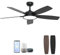 Roomratv 52 Inch Smart Ceiling Fan with Light,Ultra Silent Reversible DC Motor Fan Remote Control Compatible with Alexa Google home（black）