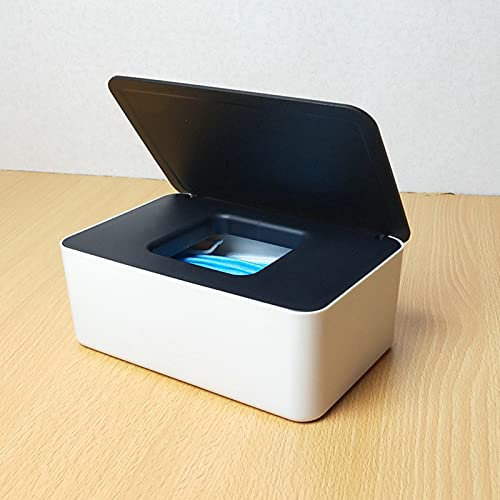 Feuchttücher Box, Feuchttücher Box Baby Feuchttücherbox Mit Dichtungsgummi Versiegeltes Design Staubdicht Effizienter Schützen Feuchtes Toilettenpapier, Für Zuhause Und Büro (weiß + schwarz)
