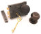 Infinity Decor Vintage Style Period Antique Cast Iron Door Rim Lock knob Set 'Floral' - Bronze (Bloxwich 50mm)