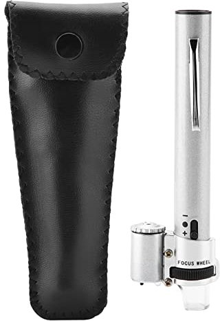 100x Mikroskop, 100x Mini LED Lupe Mikroskop Juweliere Lupe Lupe und Tasche