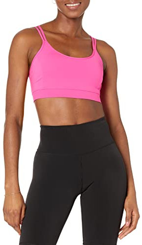 Amazon Essentials Gorge de Sport Active Sculpt à Bretelles Croisées, Soutien Léger Femme, Rose Fluo, S