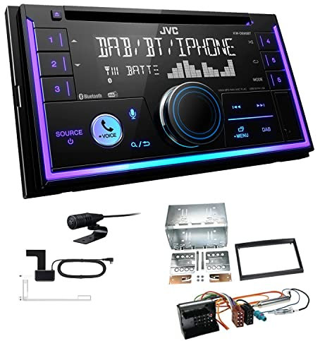 JVC KW-DB95BT 2-DIN Autoradio CD-Receiver Digitalradio DAB+ Bluetooth USB passend für Citroen Jumpy ab 2007 schwarz ohne Canbus