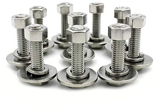 FULLERKREG 4 Stk. 6KT.SCHRAUBEN （mit Mutter und Unterlegscheibe）A2 EDELSTAHL DIN 933 12 X 35