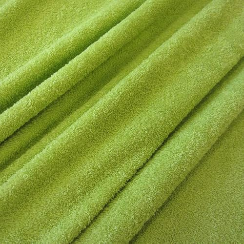Stoff Meterware Frotté Frottee limette hellgrün 0,5 m reine Baumwolle weich Bademantel selber nähen Handtuch Badehandtuch groß