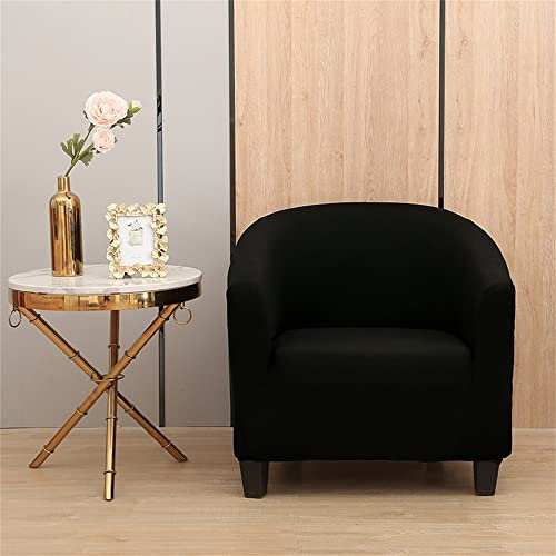 Morbuy Housse de Fauteuil Cabriolet Chesterfield Extensible Housse de Fauteuil Club Chair Revêtement de Chaise Lavable, Protection de Meubles pour Le Salon (Noir,Taille Unique)