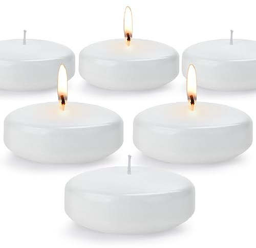 Floating Candles 3 Inch Unscented Dripless Wax 13-15Hours Burning, 12 Pack Wedding Party Candles,for Centerpieces Suitable for Cylindrical Vases,Swimming Pool,Restaurant Decoration(White)