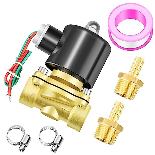 TAILONZ PNEUMATIC 1/4 Inch BSP 12V Brass Electric Solenoid Valve 2W025-08 Normally Closed Water, Air, Diesel