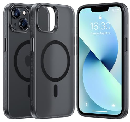 BENKS iPhone 13/14 Magnetischer Hülle [Kompatibel für Magsafe] SGS Stoßfest Schutz der Militärqualität Handyhülle Durchscheinend Mattes Schlanke Glatt Hülle für iPhone 14/13 6.1''