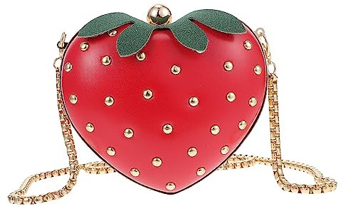 minkissy 1 Stk Erdbeer Tasche Umhängetasche Mädchen Tasche Erdbeermilchbeutel Erdbeere Geldbörse Neuheits-geldbörsen Für Damen Umhängetasche Für Kinder Süße Geldbörse Mini Fräulein Südkorea