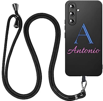 JGOYGYI Personalisierte Handyhülle kompatibel mit Samsung Galaxy A04s A05S A13 A14 A15 A25 A33 A34 A35 A52s A53 A54 A55 A72,Benutzerdefiniert Hülle mit Eigenem Name+Handykette