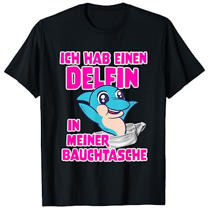 Delfin in meiner Bauchtasche Honk Party Outfit Malle Isi T-Shirt