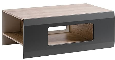 Domando Couchtisch Padenghe Modern Breite 100cm, modern gefräste Fronten in San Remo Eiche und Graphit Matt
