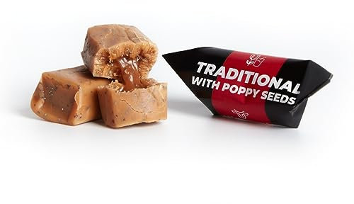 Caramels Fondants - Graines de Pavot - Fabrication Artisanale - Bonbons Faits à la Main Fudge - Épicerie Fine Mr Fudgesto - Boîte 900g