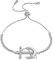 Emibele Anker-Armband für Frauen und Mädchen, 18K Vergoldetes Perlenarmband, Funkelndes Cubic Zirkonia-Armband Gliederarmband mit Vverstellbarem Schieber für Partys Geburtstag, Silber