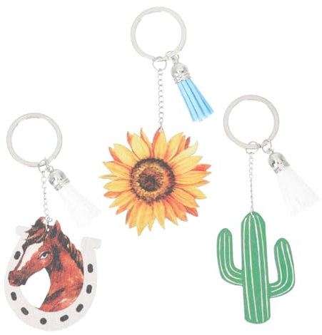 Holibanna 3St Schlüsselanhänger Holzanhänger anhänger Sonnenblumen-Partyfüller Handtasche anh?nger Charm Autoanhänger Autozubehör für Autos Zubehör Aufhängen von Taschen Sommer