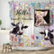 ASDCXZ Rideau de Douche drôle 180x180 cm, Aquarelle drôle de bovins laitiers Cochon Fleurs colorées rétro Grain de Bois Lavables Textile Rideau de Bain imperméable pour Baignoire