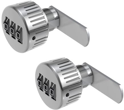 BASI | 2er Set Hebelschloss mit Zahlenkombination | 3-stelliger Code individuell einstellbar | Spindschloss Nockenschloss Briefkastenschloss | 2 Stück