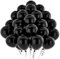hpnparty Luftballons Schwarz Metallic, 100 Stück 12 Zoll Schwarz Luftballons,helium ballons Latex ballon für Geburtstagsdeko, Babyparty, Hochzeitsdeko, Taufe Deko, Partydeko