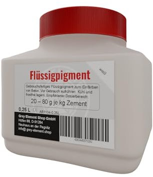 Grey Element Shop Flüssigpigment Farbe Weiß 250ml – Hochkonzentrierte Pigmentdispersion für Beton, Harz, Gips, Wandfarbe & mehr – Universelle Farbpaste für Innen & Außen